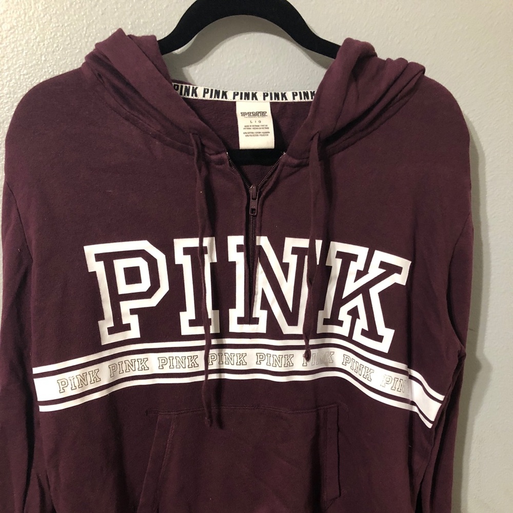 Pink half-zip sweater